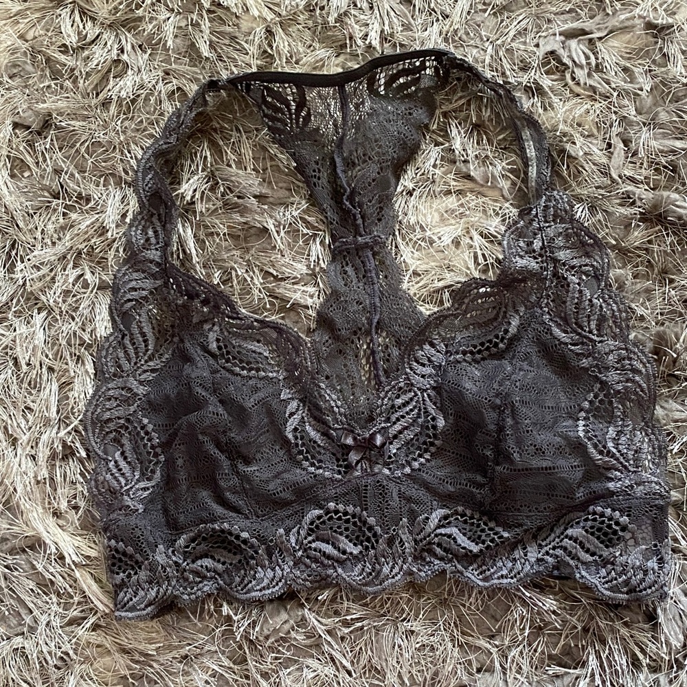 Lace Bralette in Dark Gray